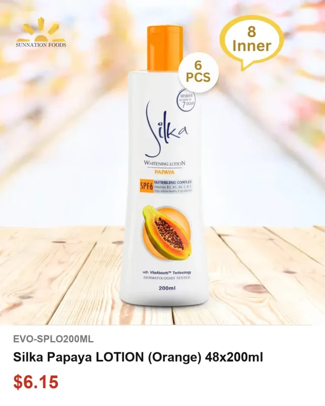 Silka Papaya LOTION (Orange) 48x200ml