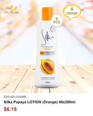 Silka Papaya LOTION (Orange) 48x200ml