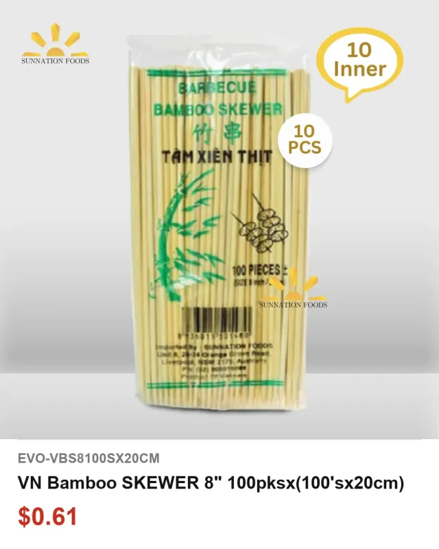 VN Bamboo SKEWER 8- 100pksx(100sx20cm)