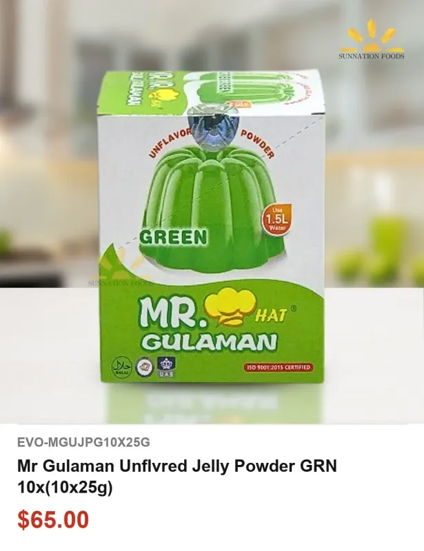 Mr Gulaman Unflvred Jelly Powder GRN 10x(10x25g)