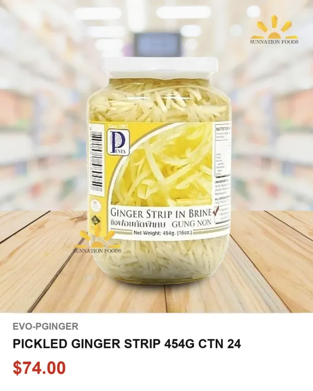 PICKLED GINGER STRIP 454G CTN 24