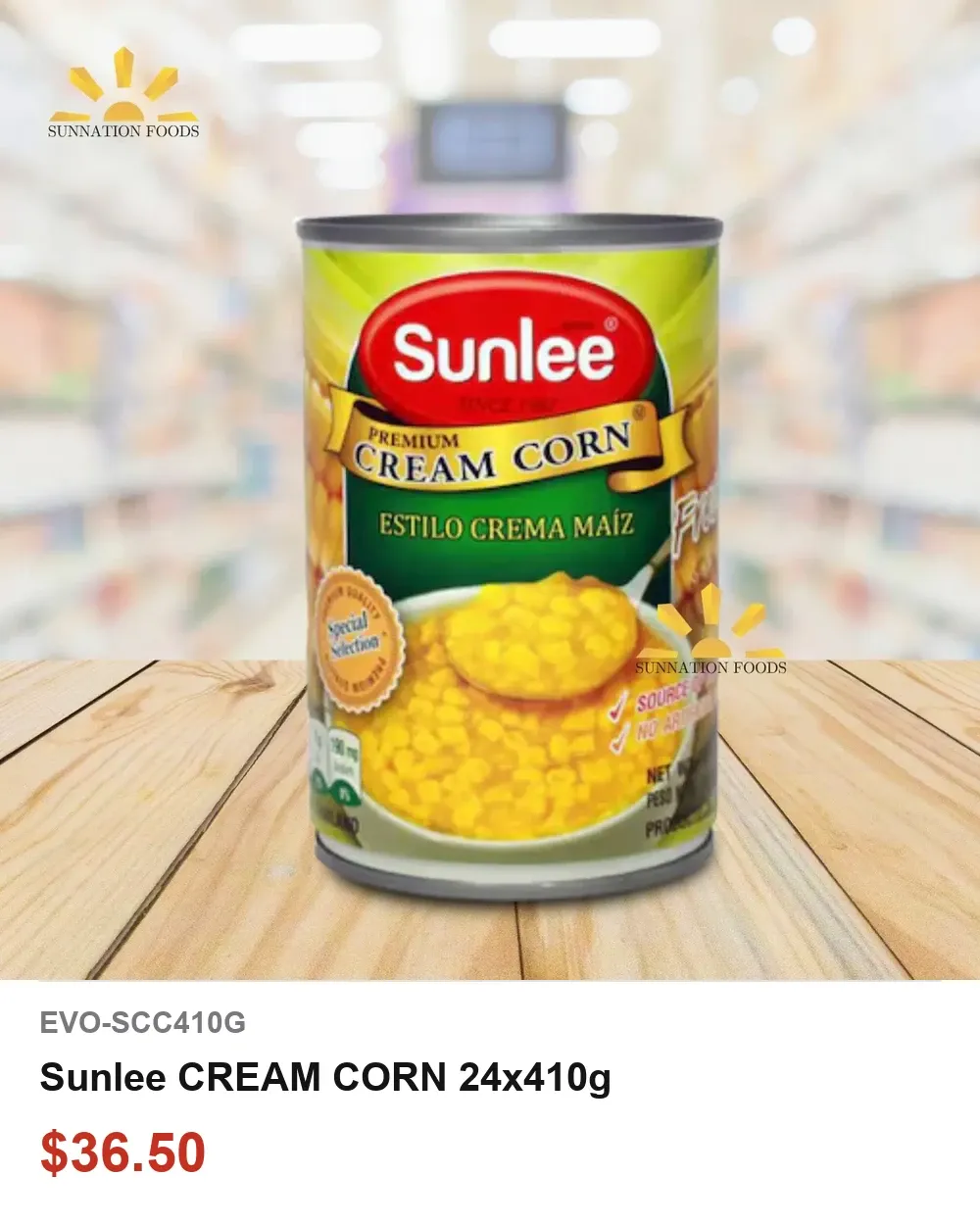 Sunlee CREAM CORN 24x410g