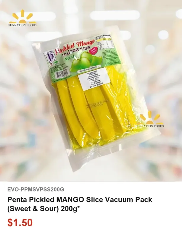Penta Pickled MANGO Slice Vacuum Pack (Sweet &amp; Sour) 200g-