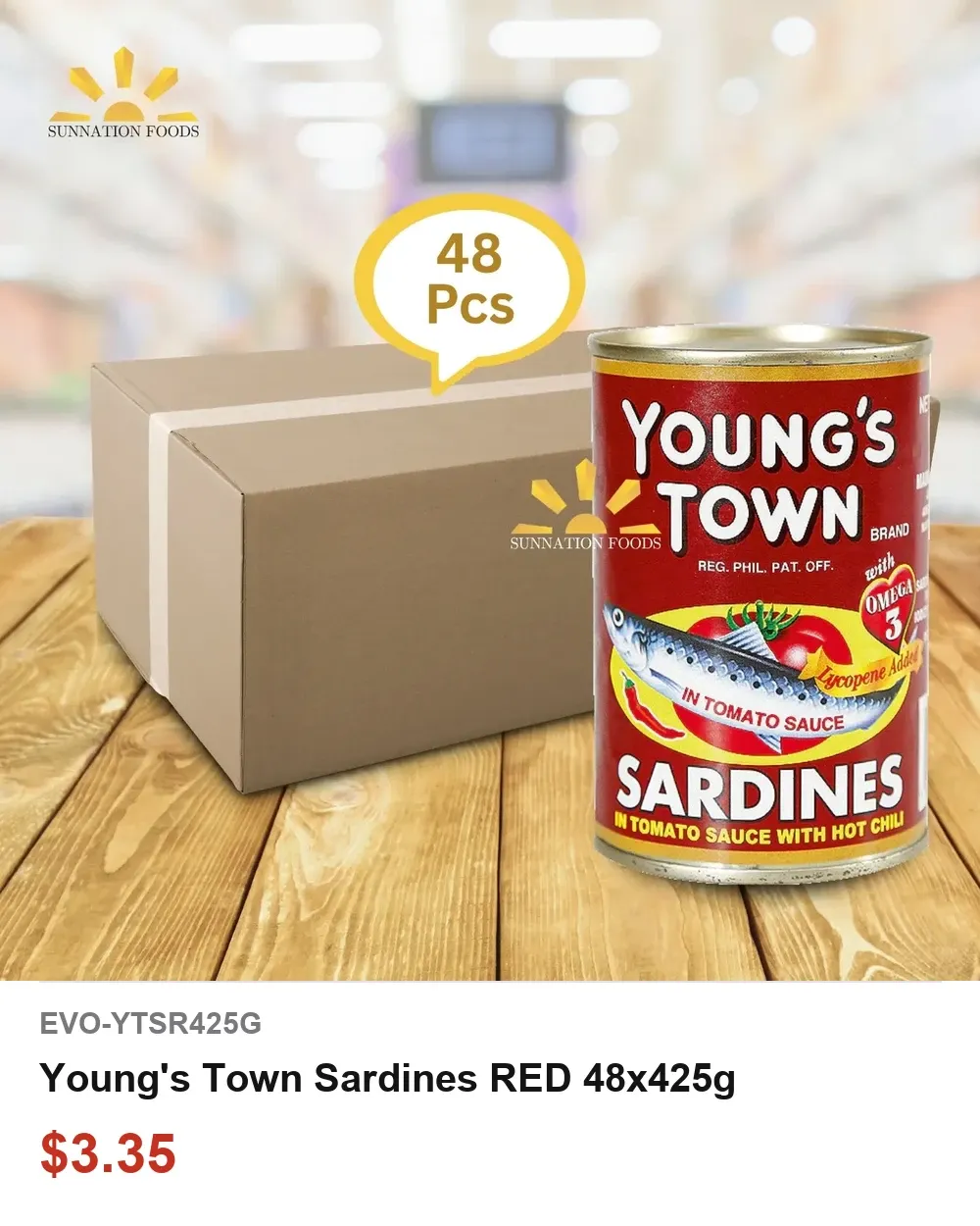 Young's Town Sardines RED 48x425g