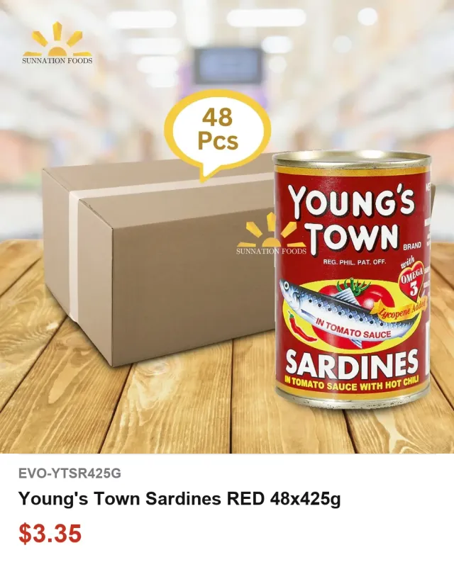 Young's Town Sardines RED 48x425g