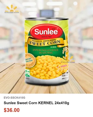 Sunlee Sweet Corn KERNEL 24x410g