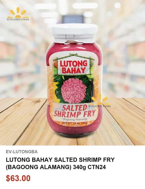 LUTONG BAHAY SALTED SHRIMP FRY (BAGOONG ALAMANG) 340g CTN24