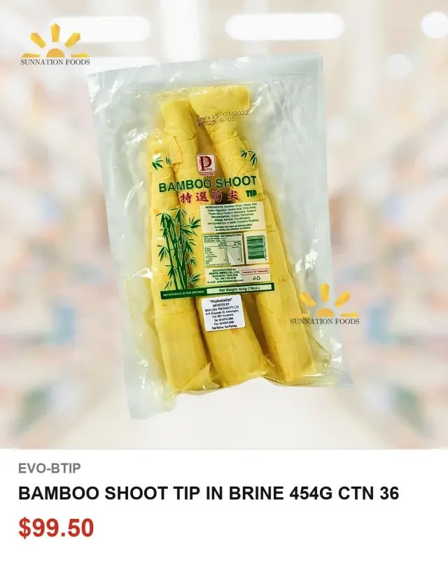 BAMBOO SHOOT TIP IN BRINE 454G CTN 36