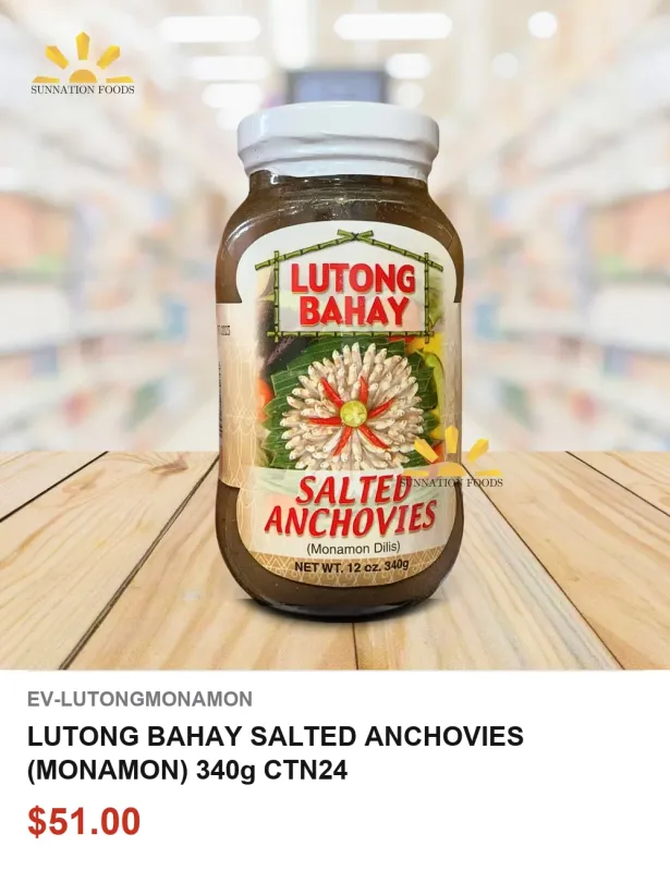 LUTONG BAHAY SALTED ANCHOVIES (MONAMON) 340g CTN24