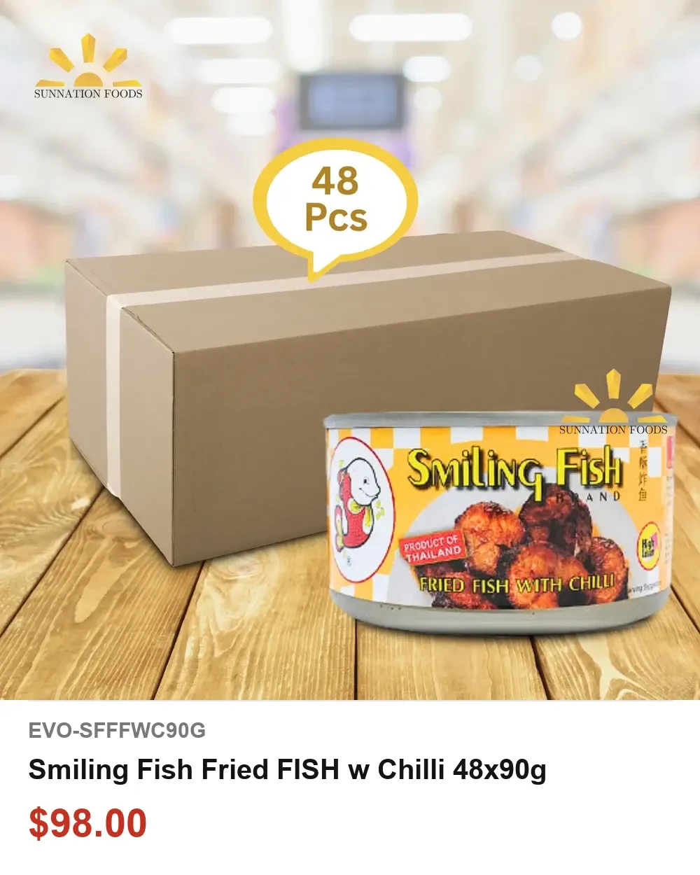 Smiling Fish Fried FISH w Chilli 48x90g