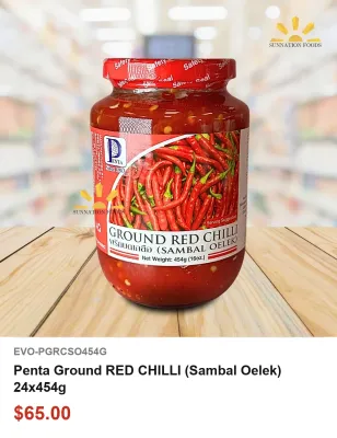 Penta Ground RED CHILLI (Sambal Oelek) 24x454g