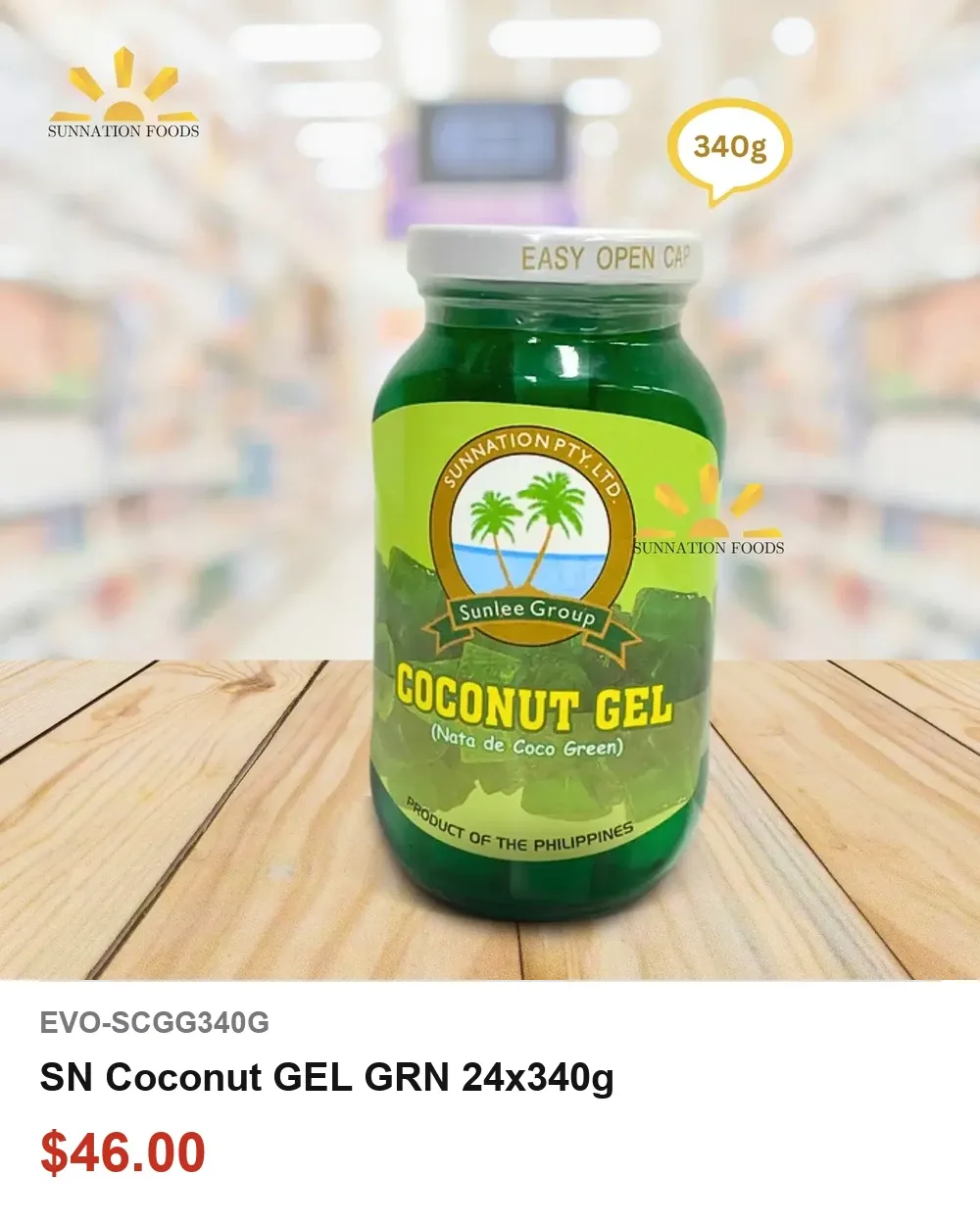 SN Coconut GEL GRN 24x340g