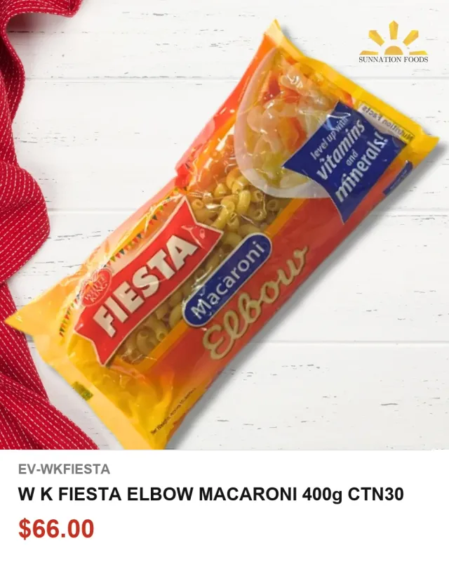 W K FIESTA ELBOW MACARONI 400g CTN30