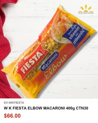 W K FIESTA ELBOW MACARONI 400g CTN30