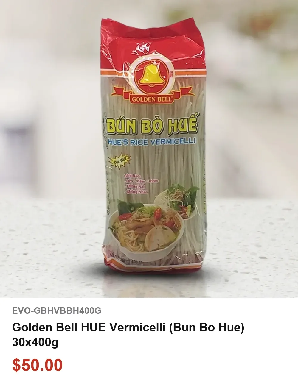 Golden Bell HUE Vermicelli (Bun Bo Hue) 30x400g