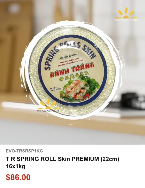 T R SPRING ROLL Skin PREMIUM (22cm) 16x1kg
