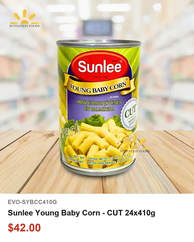 Sunlee Young Baby Corn - CUT 24x410g