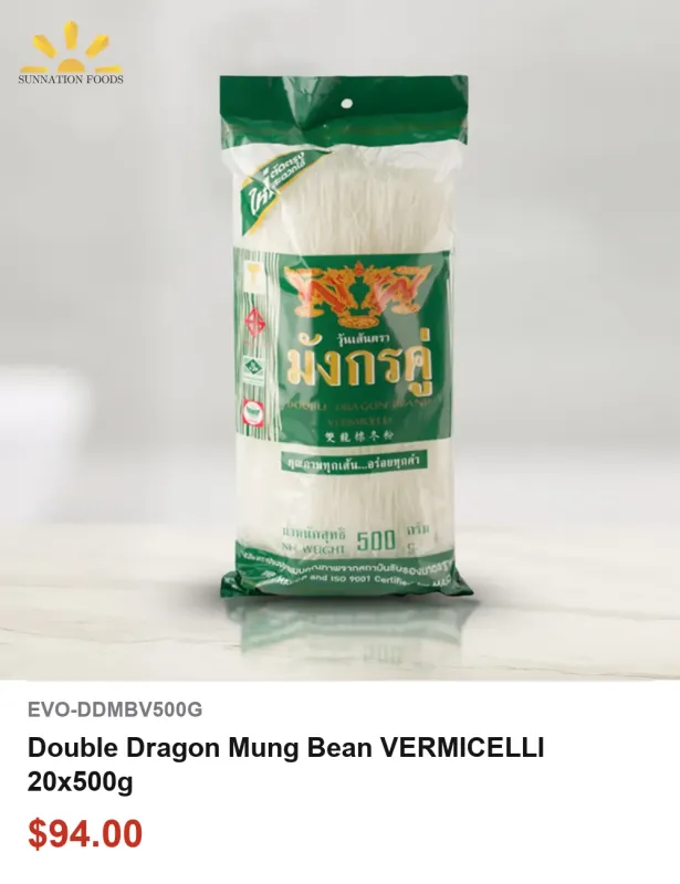 Double Dragon Mung Bean VERMICELLI 20x500g