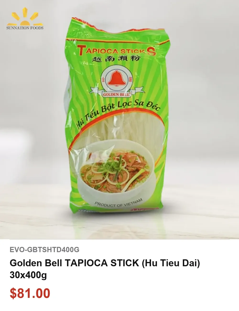 Golden Bell TAPIOCA STICK (Hu Tieu Dai) 30x400g