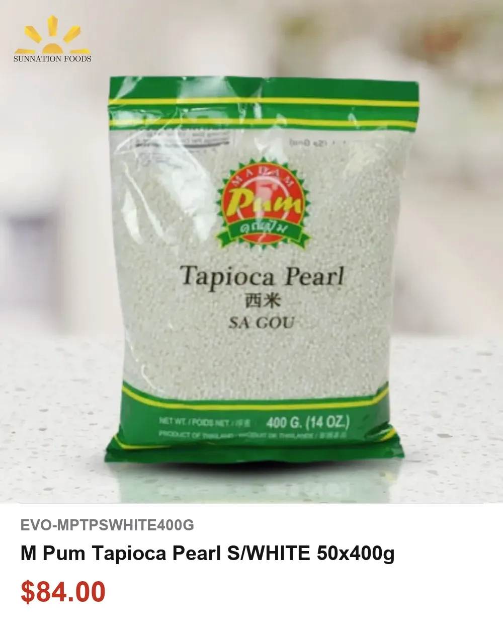 M Pum Tapioca Pearl S-WHITE 50x400g