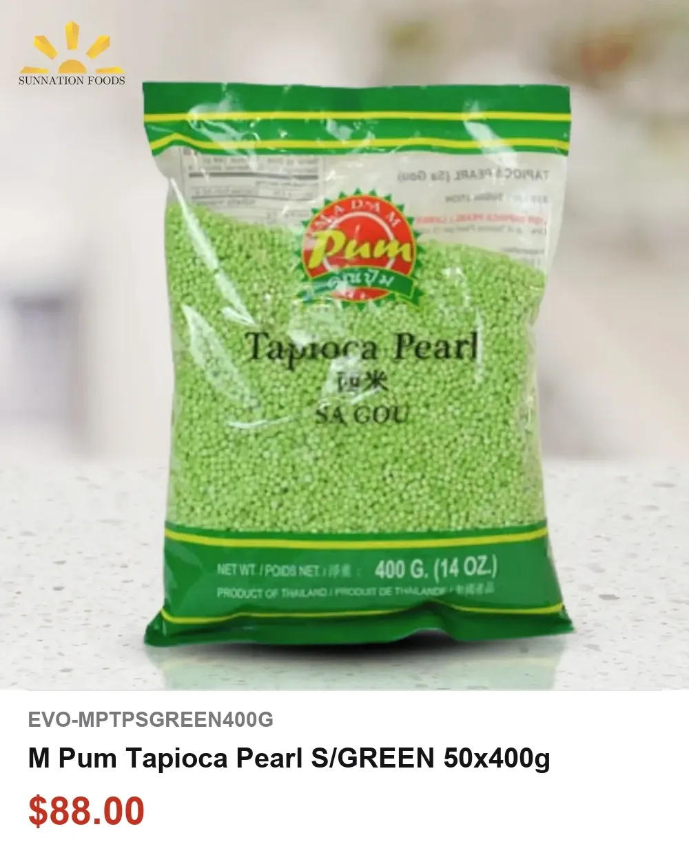 M Pum Tapioca Pearl S-GREEN 50x400g