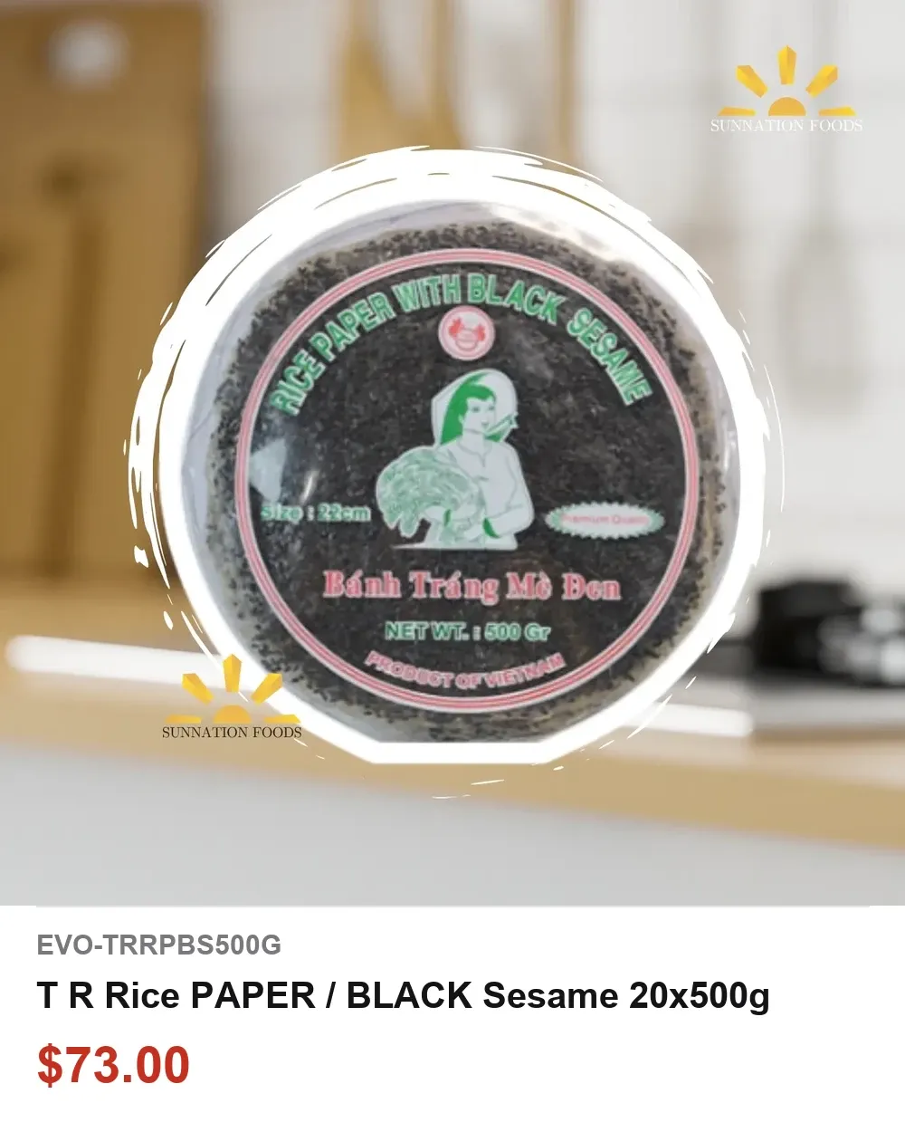 T R Rice PAPER - BLACK Sesame 20x500g