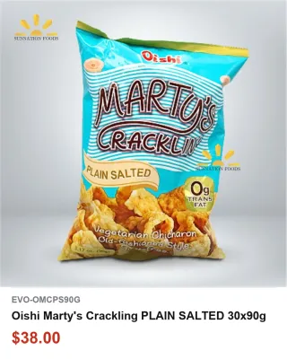 Oishi Marty's Crackling PLAIN SALTED 30x90g