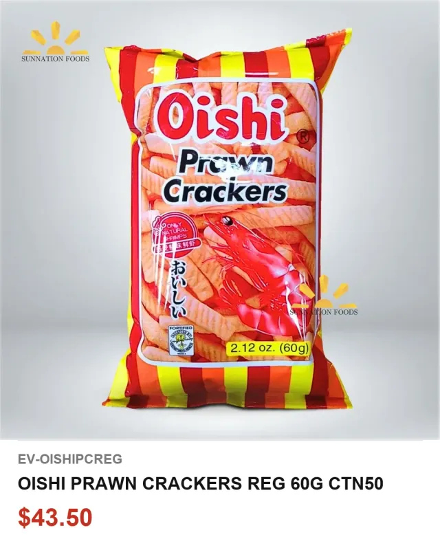OISHI PRAWN CRACKERS REG 60G CTN50