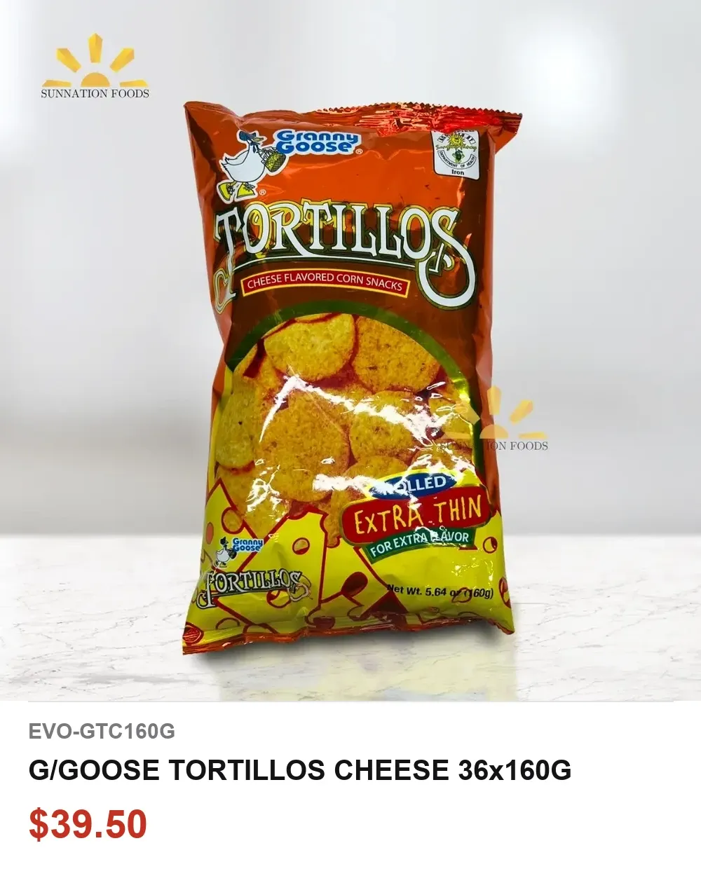 G-GOOSE TORTILLOS CHEESE 36x160G