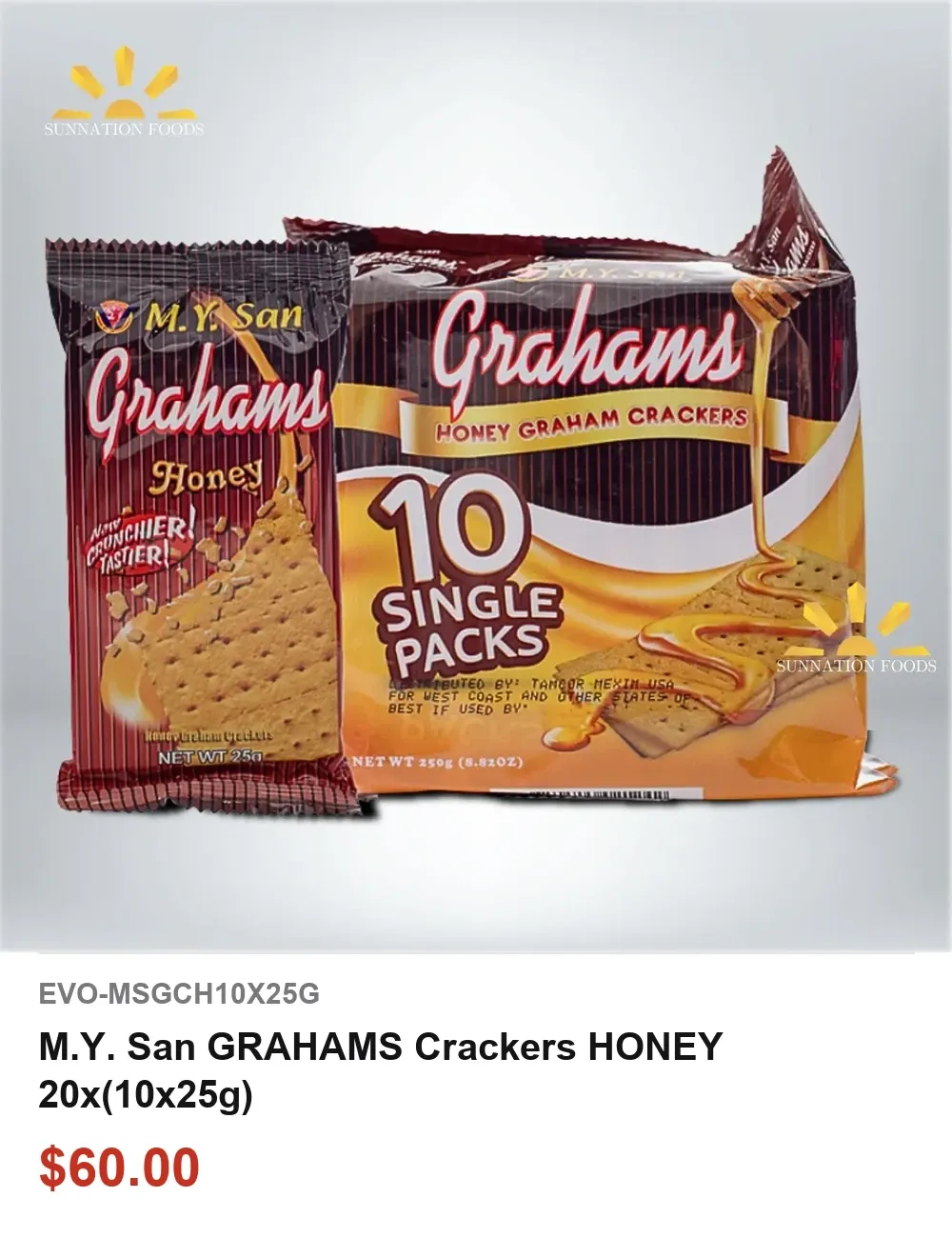 M.Y. San GRAHAMS Crackers HONEY 20x(10x25g)