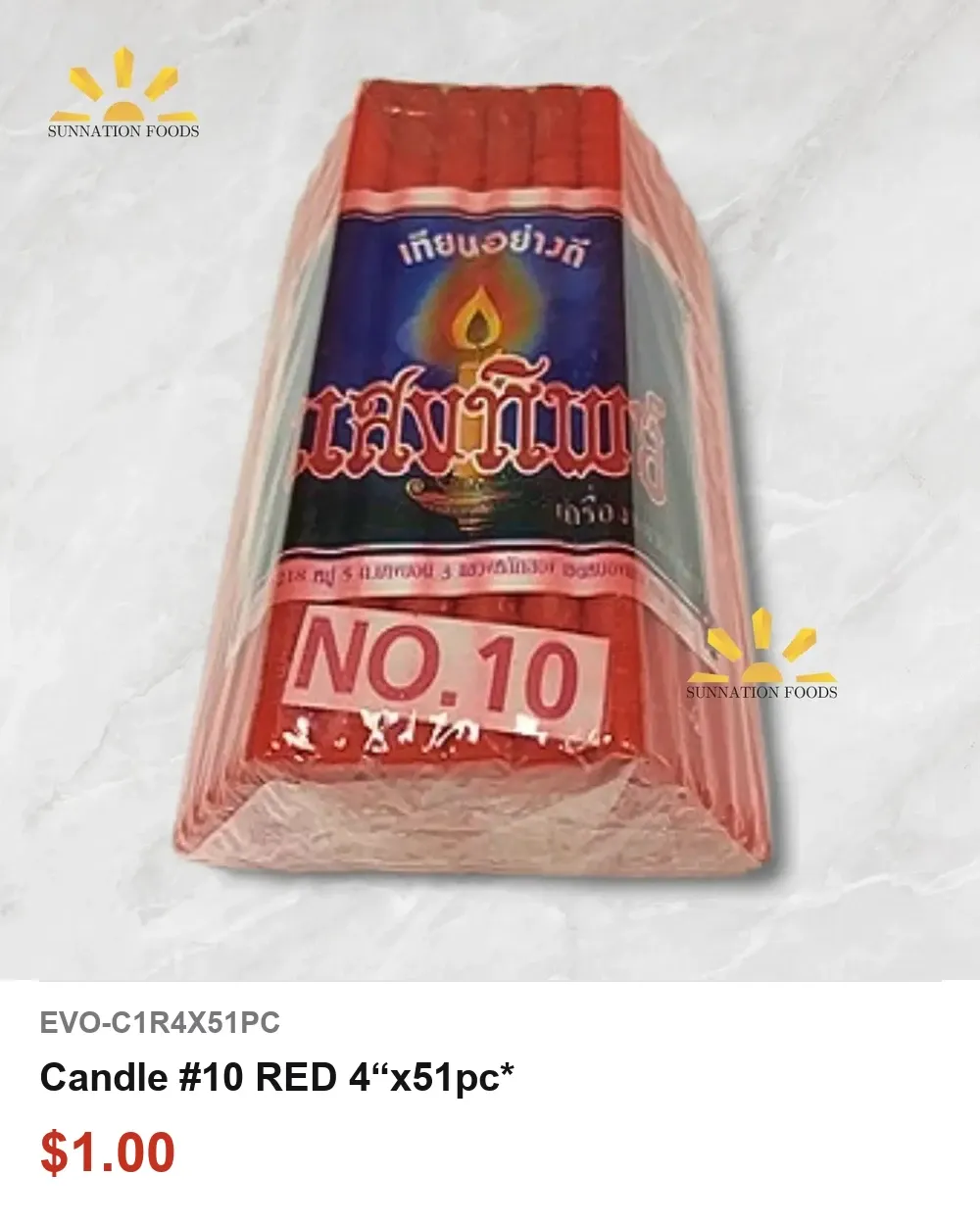 Candle #10 RED 4"x51pc-