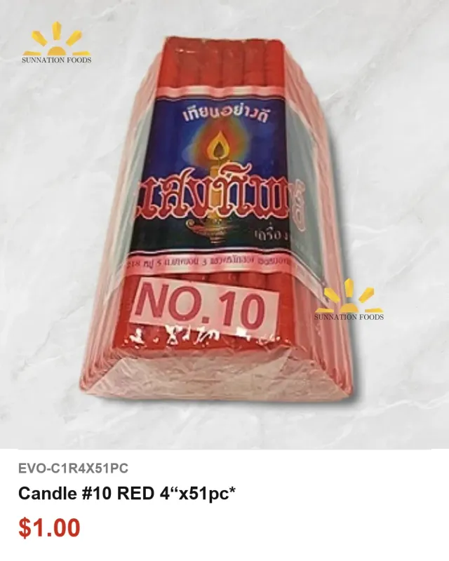 Candle #10 RED 4"x51pc-