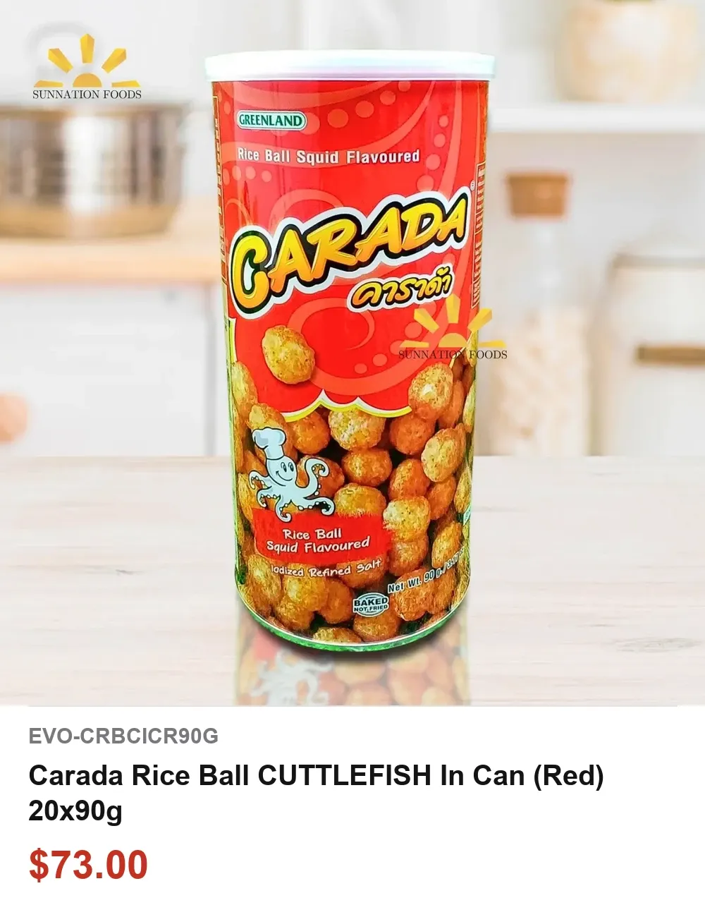 Carada Rice Ball CUTTLEFISH In Can (Red) 20x90g