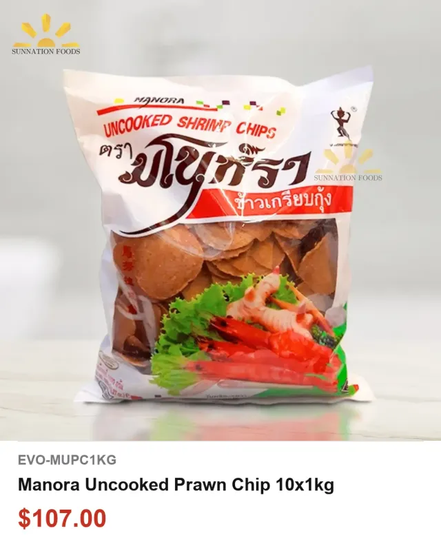 Manora Uncooked Prawn Chip 10x1kg