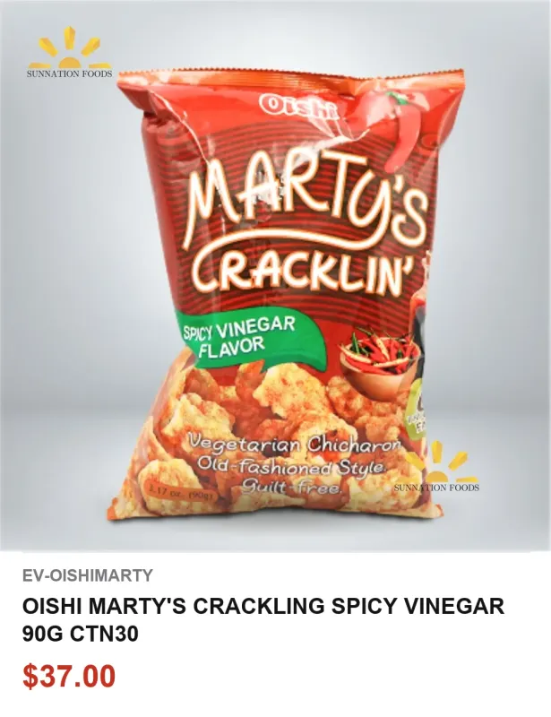 OISHI MARTY's CRACKLING SPICY VINEGAR 90G CTN30
