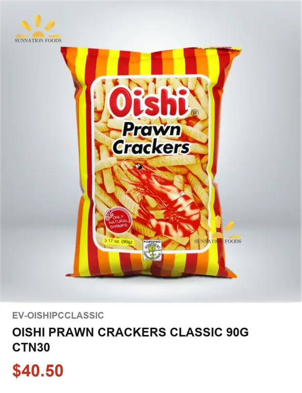 OISHI PRAWN CRACKERS CLASSIC 90G CTN30