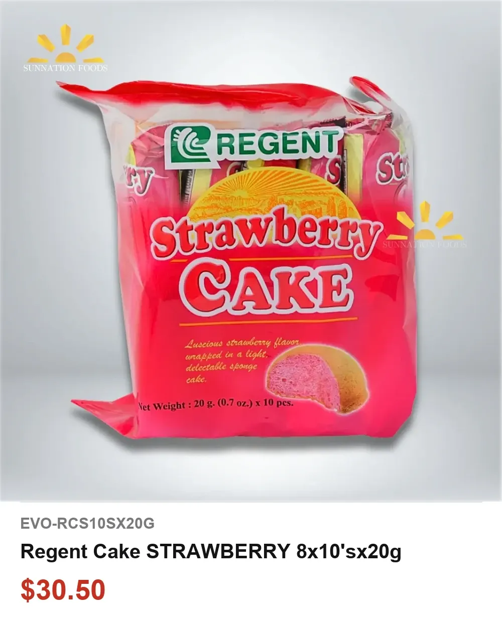 Regent Cake STRAWBERRY 8x10'sx20g