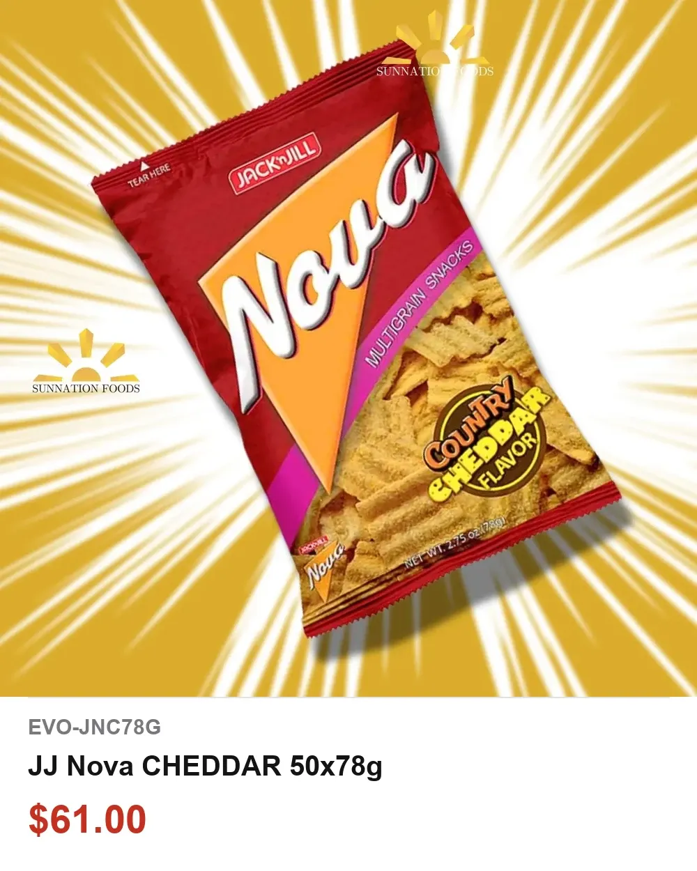 JJ Nova CHEDDAR 50x78g