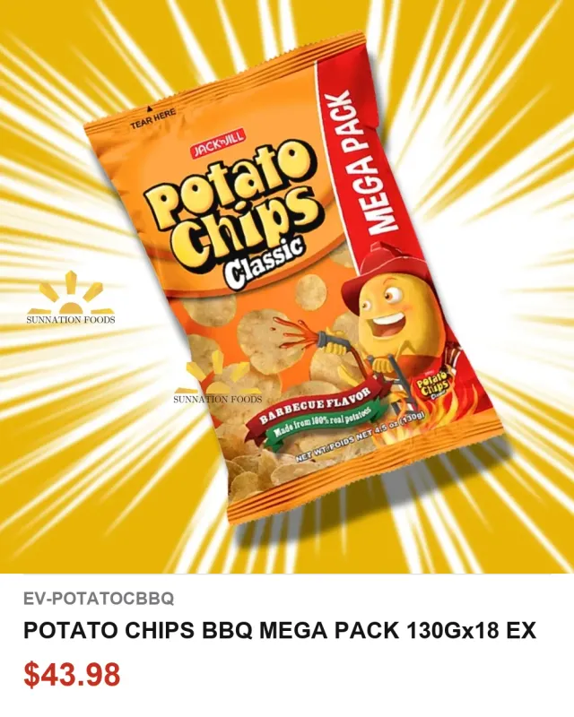 POTATO CHIPS BBQ MEGA PACK 130Gx18 EX