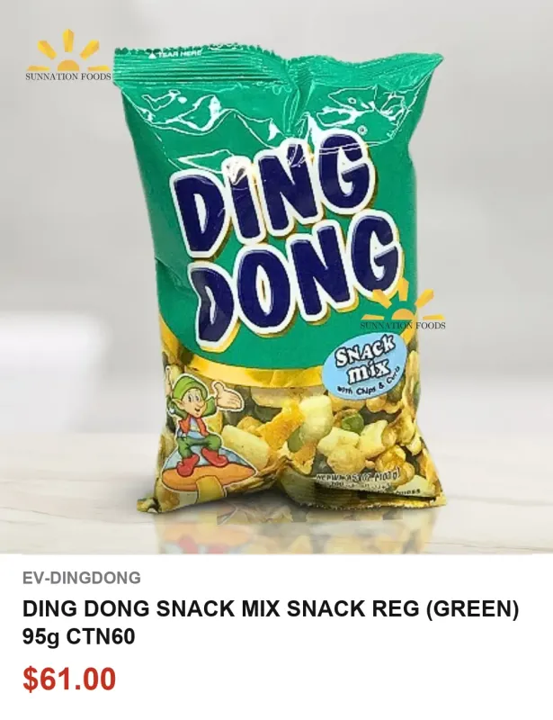 DING DONG SNACK MIX SNACK REG (GREEN) 95g CTN60