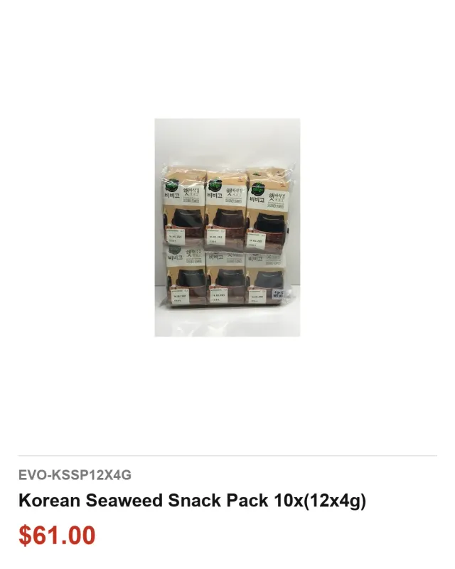 Korean Seaweed Snack Pack 10x(12x4g)