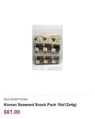 Korean Seaweed Snack Pack 10x(12x4g)