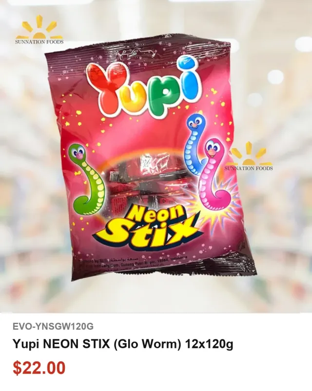 Yupi NEON STIX (Glo Worm) 12x120g