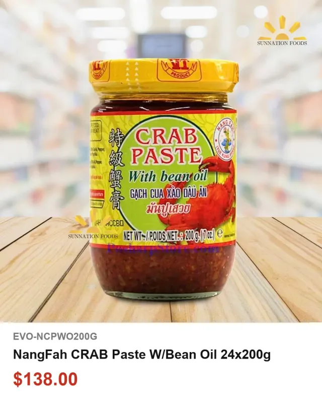 NangFah CRAB Paste W-Bean Oil 24x200g