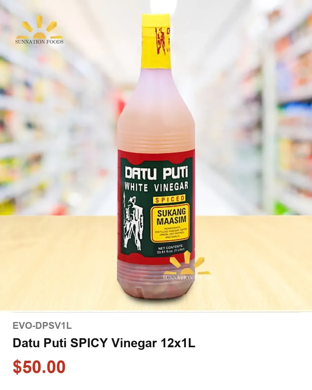Datu Puti SPICY Vinegar 12x1L