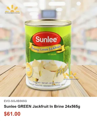 Sunlee GREEN Jackfruit In Brine 24x565g