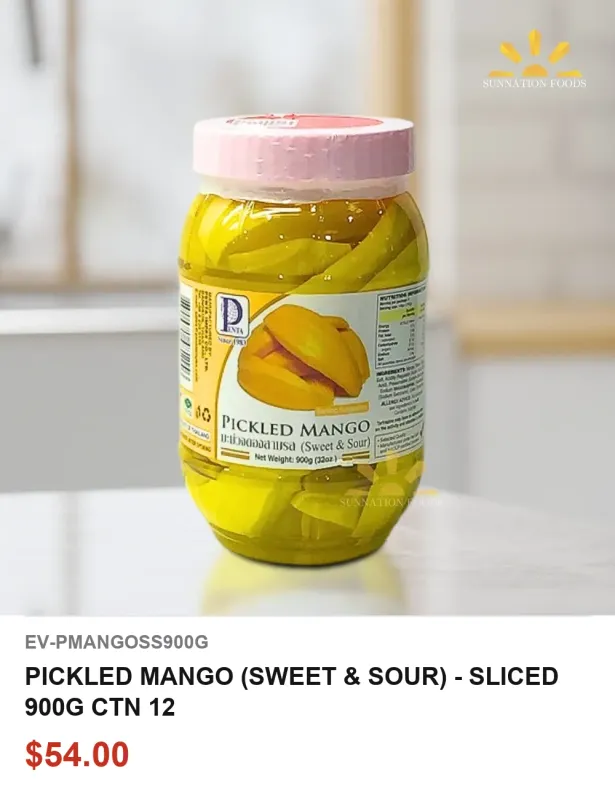 PICKLED MANGO (SWEET &amp; SOUR) - SLICED 900G CTN 12