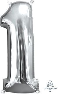 26" Silver Number 1 Balloon