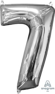 26" Silver Number 7 Balloon