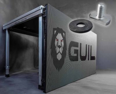 Adaptador para la fijación de módulos de pantalla de LED Apto para todas las tarimas GUIL y mesas de DJ Ref. FLD-03